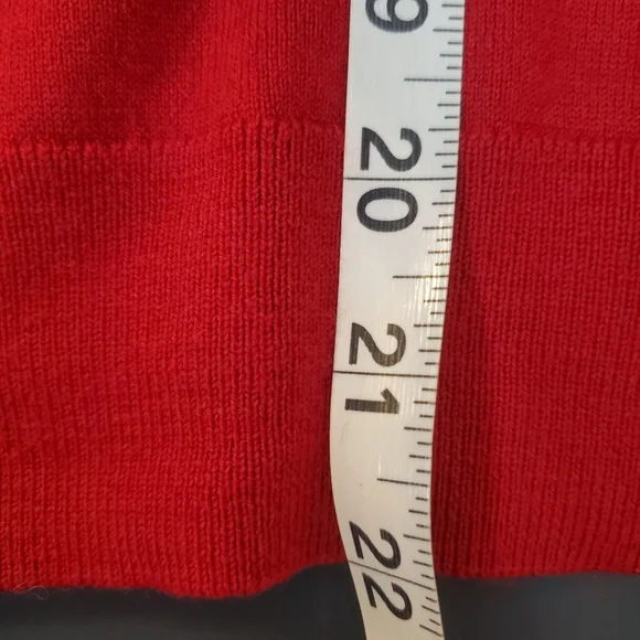 Banana Republic Extra Fine Merino Wool Women Sweater Cardigan Size M Red Stretch - Picture 6 of 9